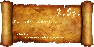 Kaszab Szabolcs névjegykártya
