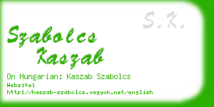 szabolcs kaszab business card